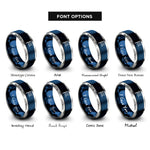 font options for inside engraving on blue & silver ensign bar vertical rings