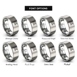 font options for inside engraving on grey ensign bar vertical rings