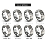 font options for inside engraving on silver enso circle lotus rings