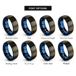 font options for inside engraving on gunmetal & blue enter key rings