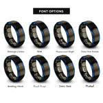 font options for inside engraving on gunmetal & blue enter key rings