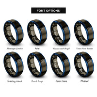 font options for inside engraving on gunmetal & blue enter key rings