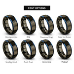 font options for inside engraving on gunmetal & blue enter key rings