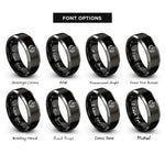 font options for inside engraving on black & gray eod bomb badge rings