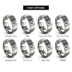 font options for inside engraving on gray eod bomb badge rings