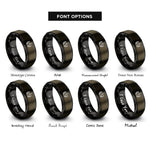 font options for inside engraving on gunmetal & black eod bomb badge rings