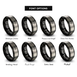 font options for inside engraving on black & gray epicycloid cardioid rings