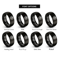 font options for inside engraving on black epicycloid cardioid rings