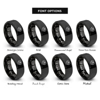 font options for inside engraving on black epicycloid cardioid rings