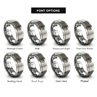 font options for inside engraving on silver epicycloid cardioid rings