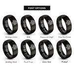 font options for inside engraving on black equality rings
