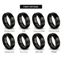 font options for inside engraving on black equality rings