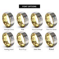 font options for inside engraving on gold & silver equality sign rings