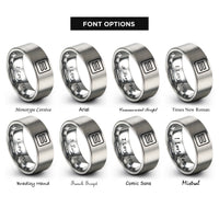 font options for inside engraving on silver equality sign rings