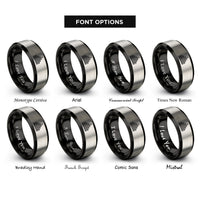 font options for inside engraving on black & silver equalizer bars rings