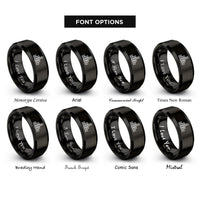 font options for inside engraving on black equalizer bars rings