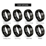 font options for inside engraving on black equalizer bars rings