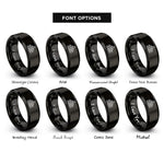 font options for inside engraving on black equalizer bars rings