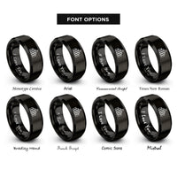 font options for inside engraving on black equalizer bars rings