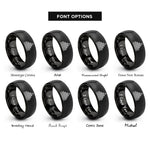font options for inside engraving on black equalizer bars rings
