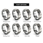 font options for inside engraving on gray equalizer bars rings