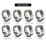 font options for inside engraving on gray equalizer bars rings