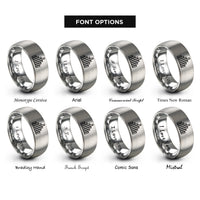font options for inside engraving on gray equalizer bars rings