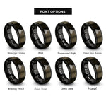font options for inside engraving on gunmetal & black equalizer bars rings