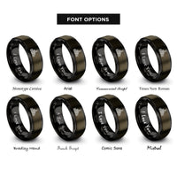 font options for inside engraving on gunmetal & black equalizer bars rings