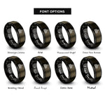 font options for inside engraving on gunmetal & black equalizer bars rings