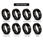 font options for inside engraving on black equipment operator rings