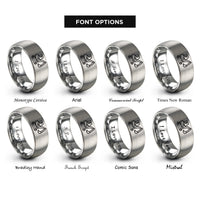 font options for inside engraving on grey equipment operator rings
