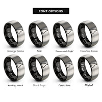 font options for inside engraving on black & grey erlenmeyer flask rings