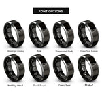 font options for inside engraving on black & grey erlenmeyer flask rings