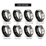font options for inside engraving on black & grey erlenmeyer flask rings