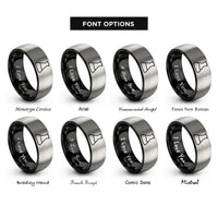 font options for inside engraving on black & gray erlenmeyer flask rings