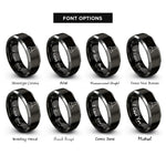 font options for inside engraving on black & grey erlenmeyer flask rings