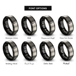 font options for inside engraving on black & grey erlenmeyer flask rings