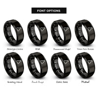 font options for inside engraving on black erlenmeyer flask rings