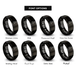 font options for inside engraving on black erlenmeyer flask rings