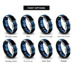 font options for inside engraving on blue & grey erlenmeyer flask rings