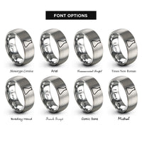 font options for inside engraving on silver erlenmeyer flask rings