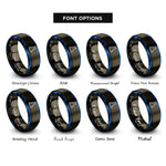 font options for inside engraving on gunmetal & blue erlenmeyer flask rings