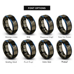 font options for inside engraving on gunmetal & blue erlenmeyer flask rings