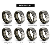 font options for inside engraving on gunmetal & gray erlenmeyer flask rings