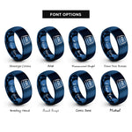 font options for inside engraving on blue esc key rings