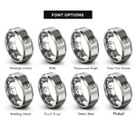 font options for inside engraving on silver esc key rings