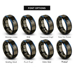 font options for inside engraving on gunmetal & blue esc key rings