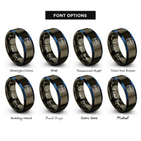 font options for inside engraving on gunmetal & blue esc key rings