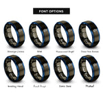font options for inside engraving on gunmetal & blue esd hand rings
